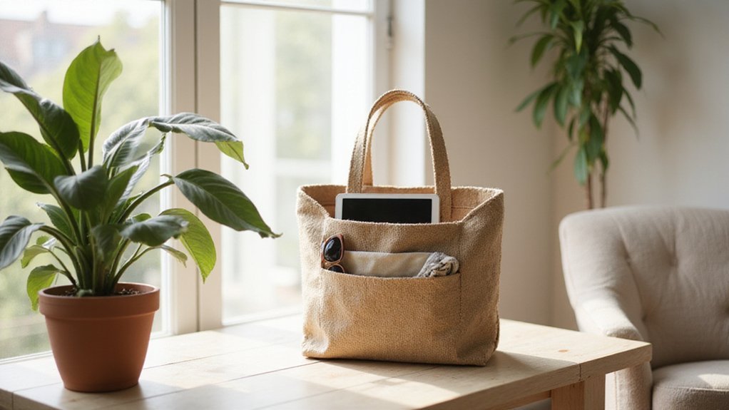 arrange tote bags systematically