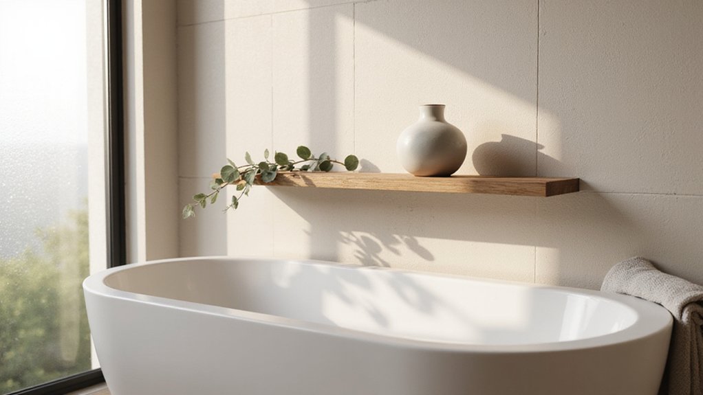 bathroom shelf decorating tips