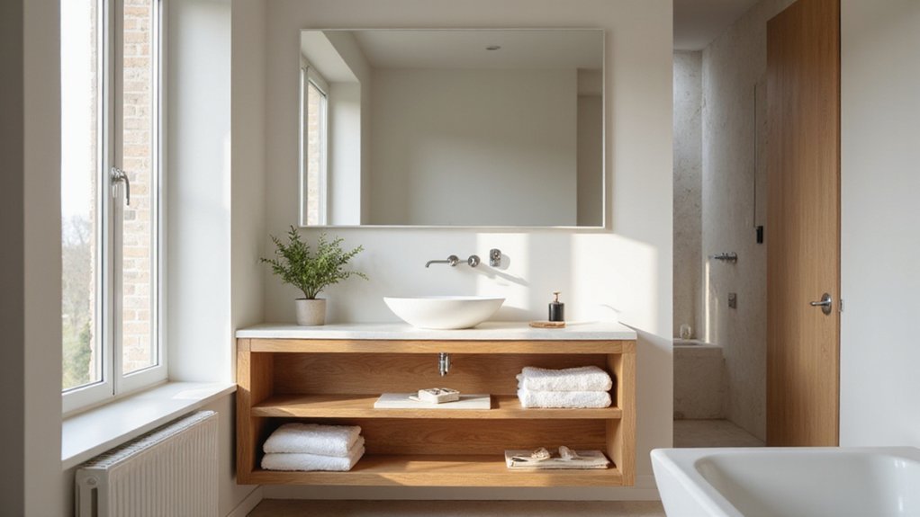 bathroom vanities with shelves