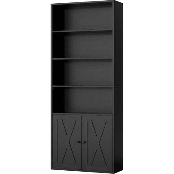 black industrial bookshelf