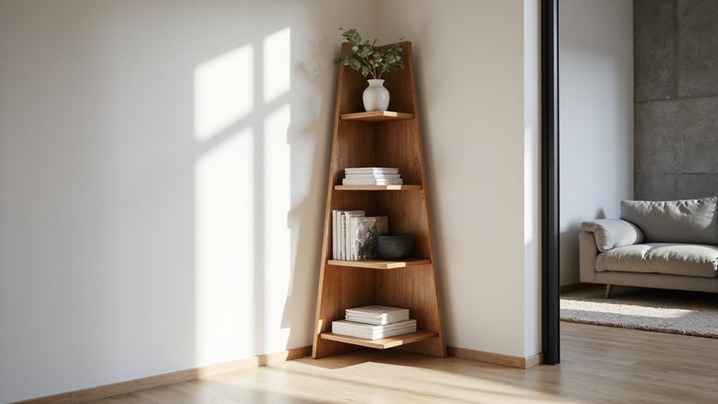 construct a corner bookshelf