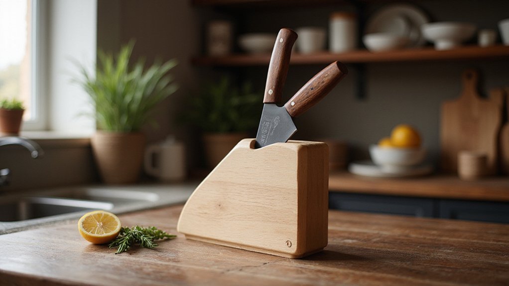 create a wooden knife holder