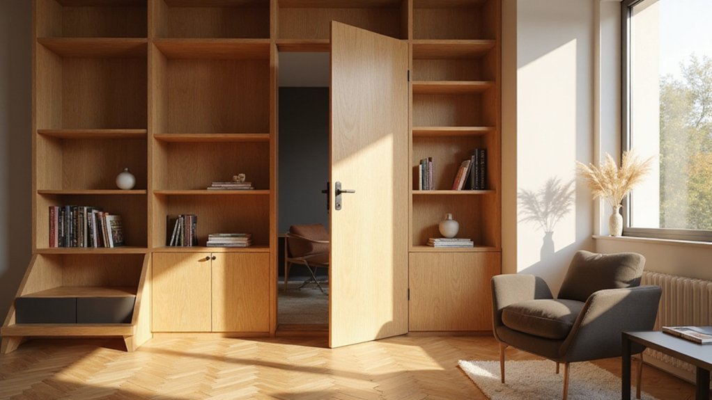 create concealed bookshelf entrance