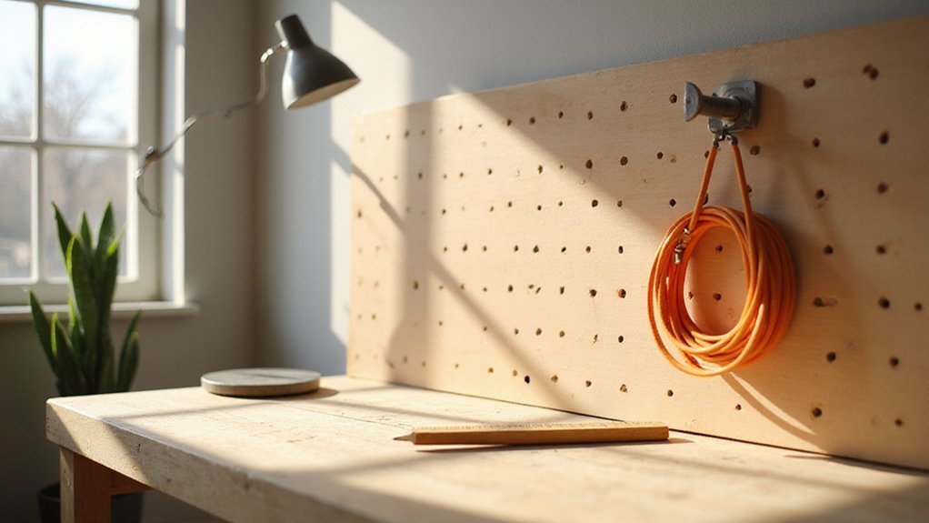 cut pegboard for storage