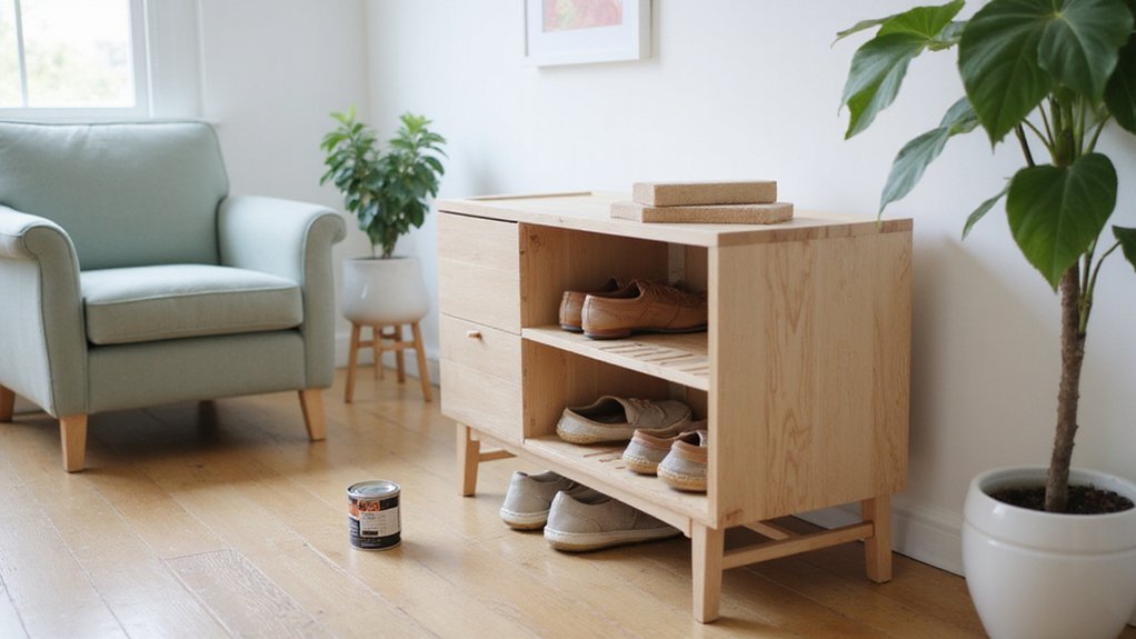 diy shoe rack construction