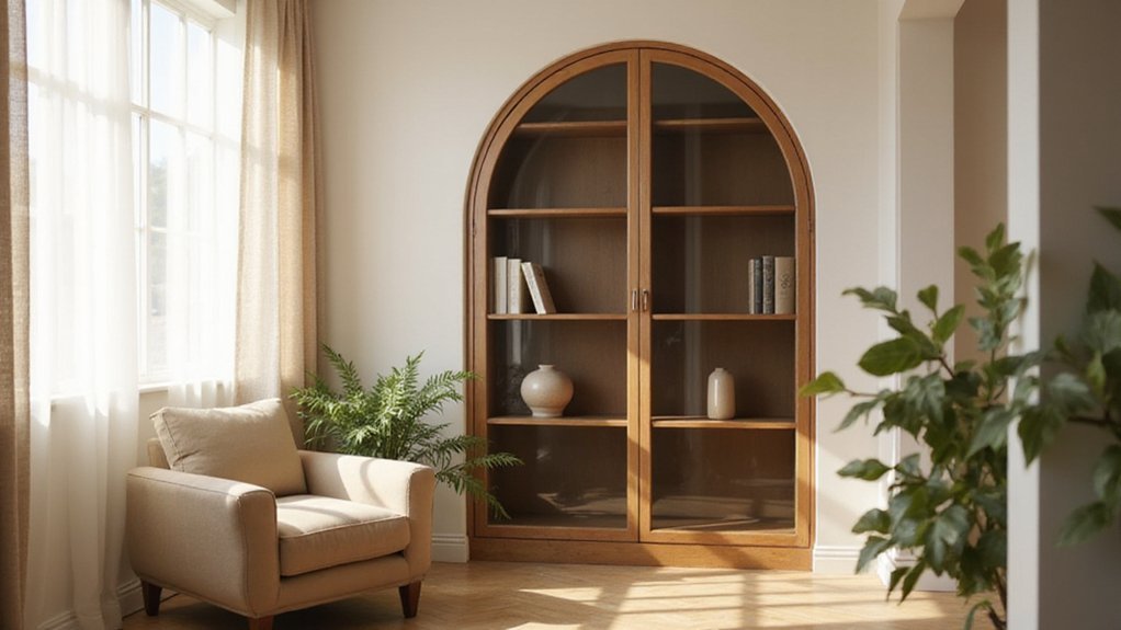 elegant arched bookcases