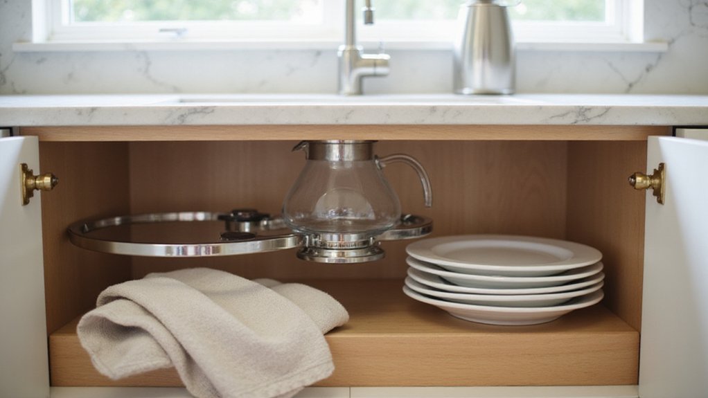 install rotating shelf mechanism