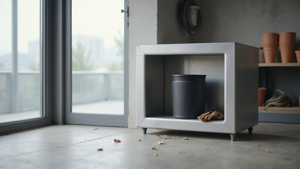 organized garage trash storage