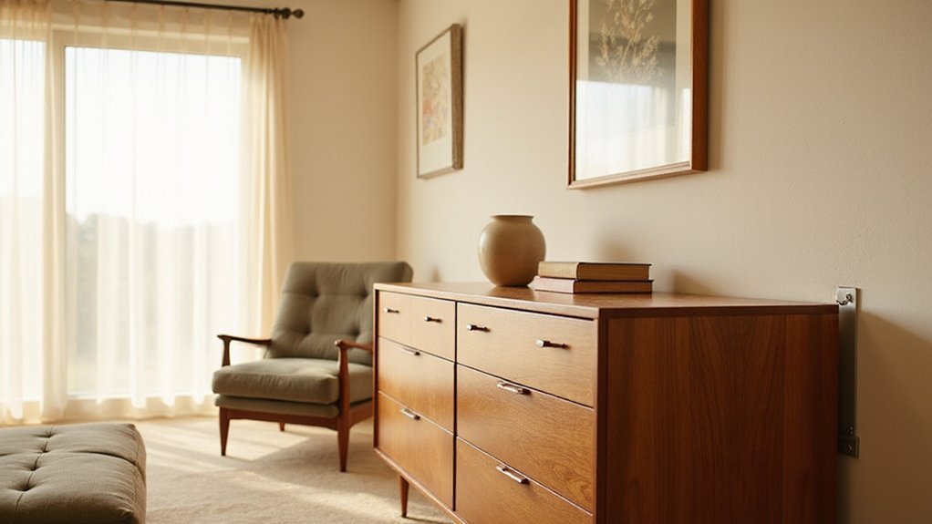 secure furniture to wall
