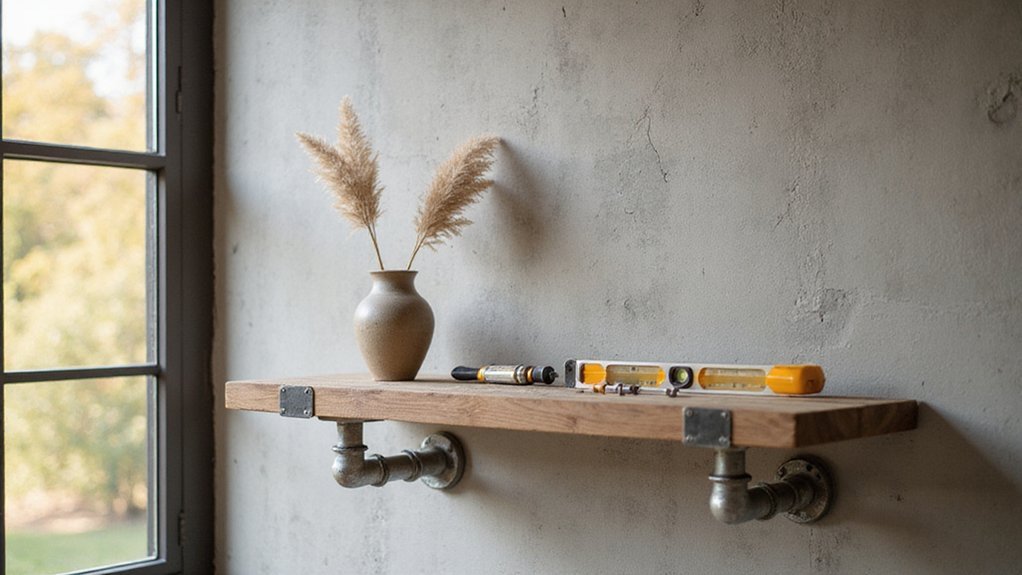 securely mounting concrete shelves